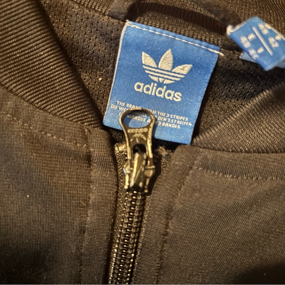 Adidas Black Track Jacket with White Stripes - Picture 11 of 15
